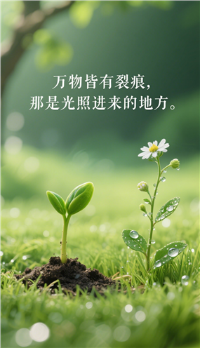 绿色清新治愈系一句话文字图片